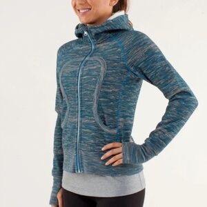 lululemon | Blue Stripes Scuba Hoodie We Are From Space Fleece Lined